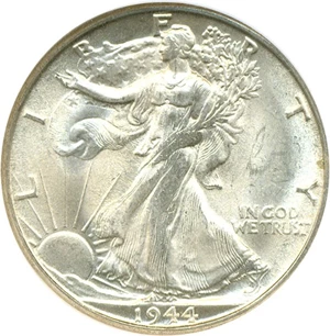 image for: 1944-S 50c NGC MS65 ex: Nevada Silver Collection