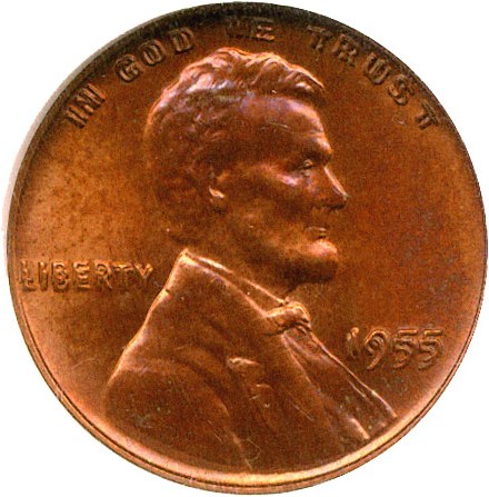 image for: 1955/1955 1c Doubled Die NGC MS64 RB