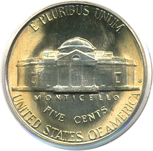 image for: 1939-S 5c Reverse of 1938 PCGS MS66 FS