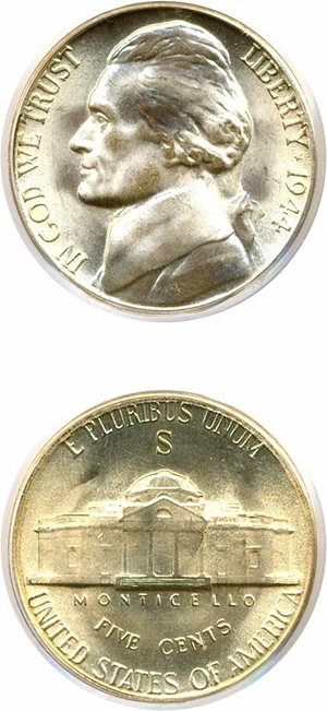 image for: 1944-S 5c PCGS MS67 FS