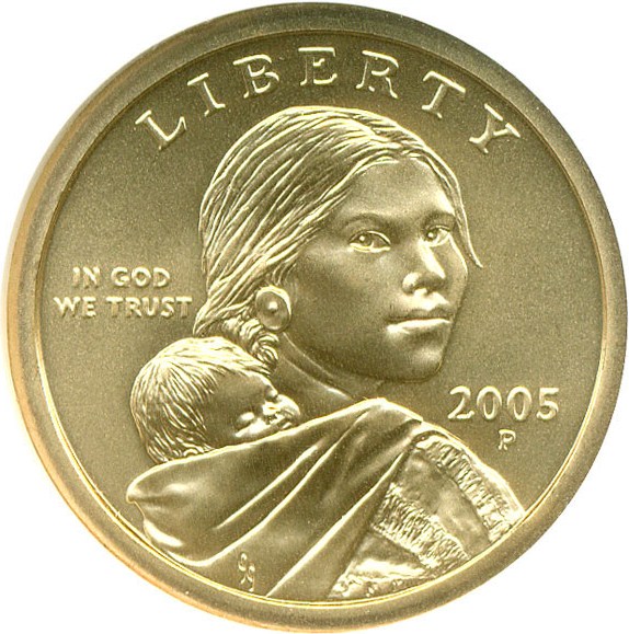 image for: 2005-P Sac $1 Satin Finish NGC MS66 