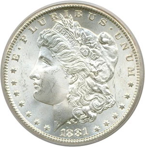 image for: 1881-CC $1 PCGS MS66