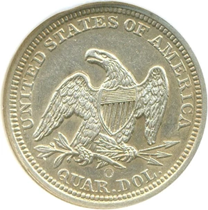 image for: 1854-O 25c Arrows NGC AU55