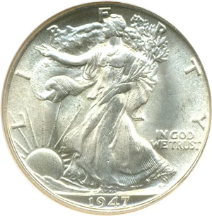 image for: 1947 50c NGC MS65 ex: Nevada Silver Collection