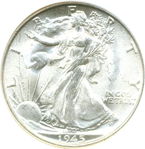 image for: 1945-S 50c NGC MS65 ex: Nevada Silver Collection