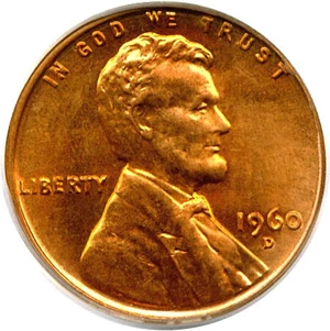 image for: 1960-D 1c Small Date PCGS MS64 RD