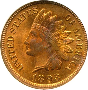 image for: 1893 1c NGC MS65 RD