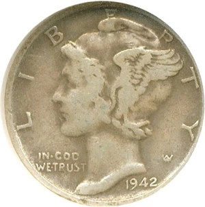 image for: 1942/1-D 10c NGC VF30 (FS-010.8)