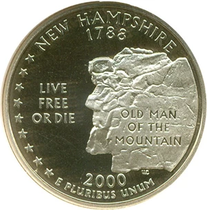 image for: 2000-S 25c New Hampshire NGC Proof 70 UCameo