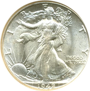 image for: 1942 50c NGC MS65 ex: Nevada Silver Collection