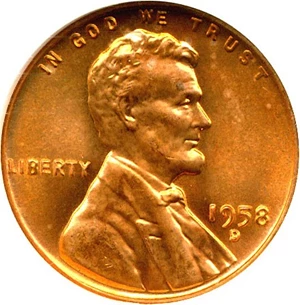 image for: 1958-D 1c ANACS MS66 RD (Breen-2225)
