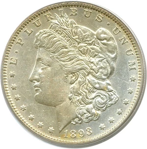 image for: 1893 $1 PCGS AU55