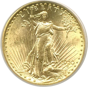 image for: 1920 $20 PCGS MS63