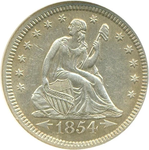 image for: 1854-O 25c Arrows NGC AU55
