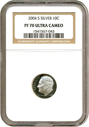 image for: 2004-S 10c Silver NGC Proof 70 UCameo
