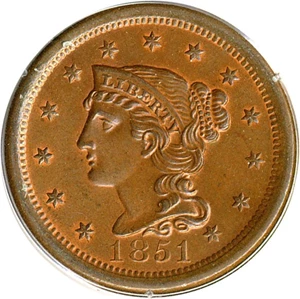 image for: 1851 1c PCGS/CAC MS65 RB