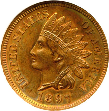 image for: 1897 1c  NGC Proof 65 RB