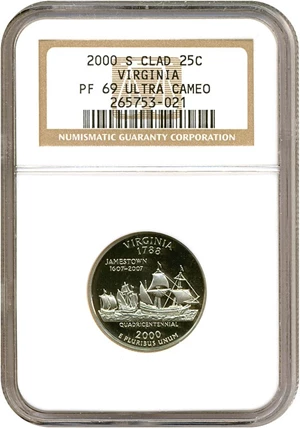 image for: 2000-S 25c Virginia NGC Proof 69 UCameo