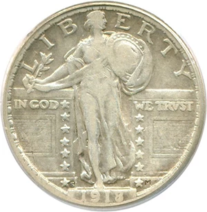 image for: 1918/7-S 25c PCGS/CAC VF25