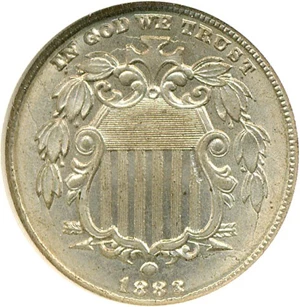 image for: 1883 5c Shield NGC MS64