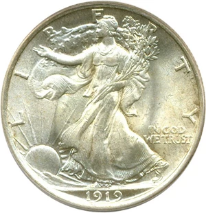 image for: 1919 50c PCGS/CAC MS65