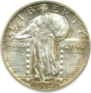 image for: 1930 25c PCGS AU55