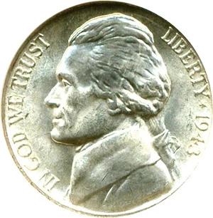image for: 1943-P 5c NGC MS66 5FS
