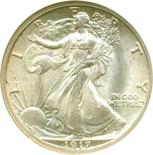 image for: 1917 50c NGC MS65