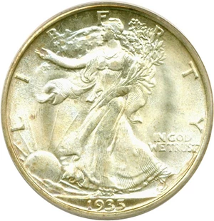 image for: 1935-S 50c PCGS MS65