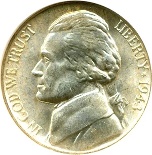 image for: 1943-P 5c NGC MS66 5FS