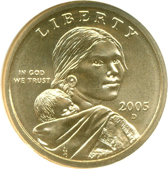 image for: 2005-D Sac $1 Satin Finish NGC MS66 