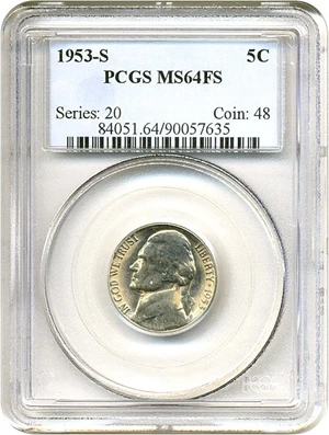 image for: 1953-S 5c PCGS MS64 FS