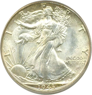 image for: 1943-D 50c PCGS MS66