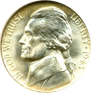 image for: 1943-P 5c NGC MS66 5FS