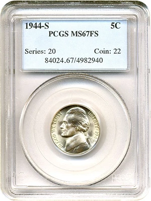 image for: 1944-S 5c PCGS MS67 FS