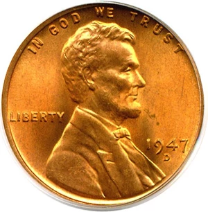 image for: 1947-D 1c PCGS MS67 RD