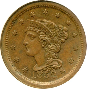 image for: 1852 1c NGC MS65 BN (N-6)