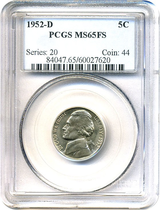 image for: 1952-D 5c  PCGS MS65 FS