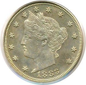 image for: 1883 5c No Cents PCGS Proof 63