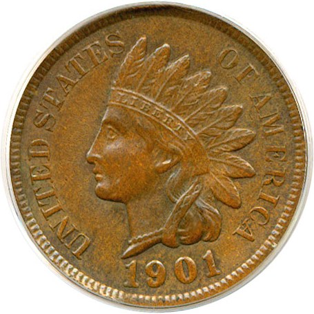 image for: 1901 1c  PCGS MS63 BN