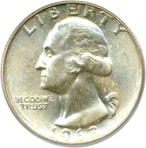 image for: 1963-D 25c PCGS MS65