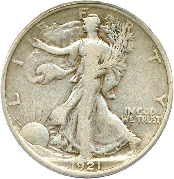 image for: 1921 50c  PCGS F15