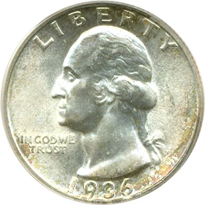 image for: 1936-S 25c PCGS MS66