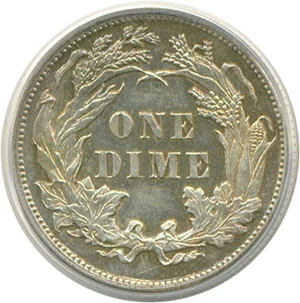 image for: 1891 10c PCGS Proof 62 Cameo
