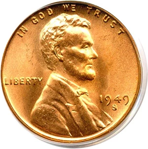 image for: 1949-S 1c PCGS MS66 RD