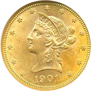 image for: 1901 $10 NGC MS62