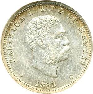 image for: 1883 25c Hawaii ANACS AU50