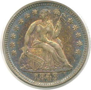 image for: 1843 H10c PCGS AU55 *Color*