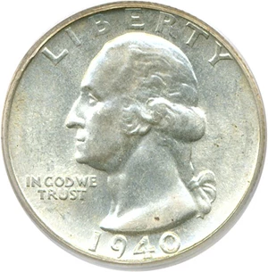 image for: 1940-S 25c PCGS MS66