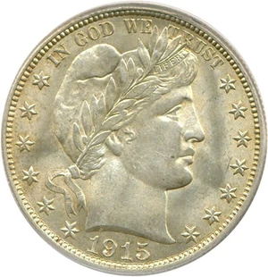 image for: 1915-D 50c PCGS MS63